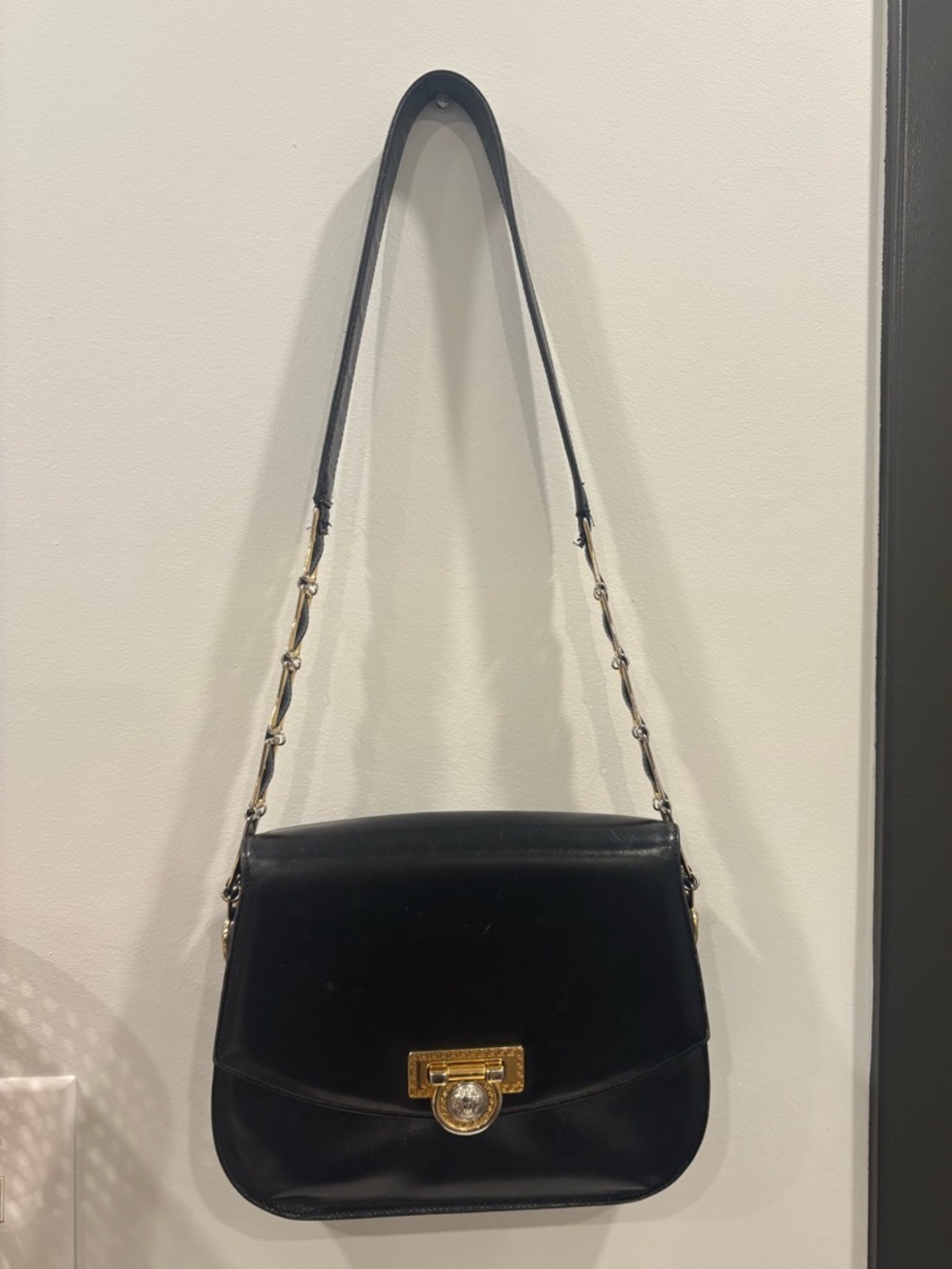 Vintage 90s Gianni Versace Medusa Leather Shoulder Bag - Rare Collectors Item
